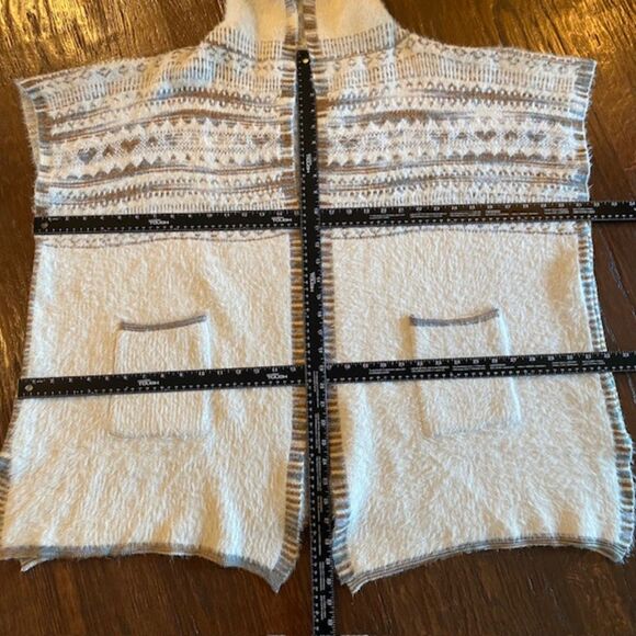 Cozy Hooded Shawl Cardigan Sweater Coat One Size Cream - Picture 10 of 10